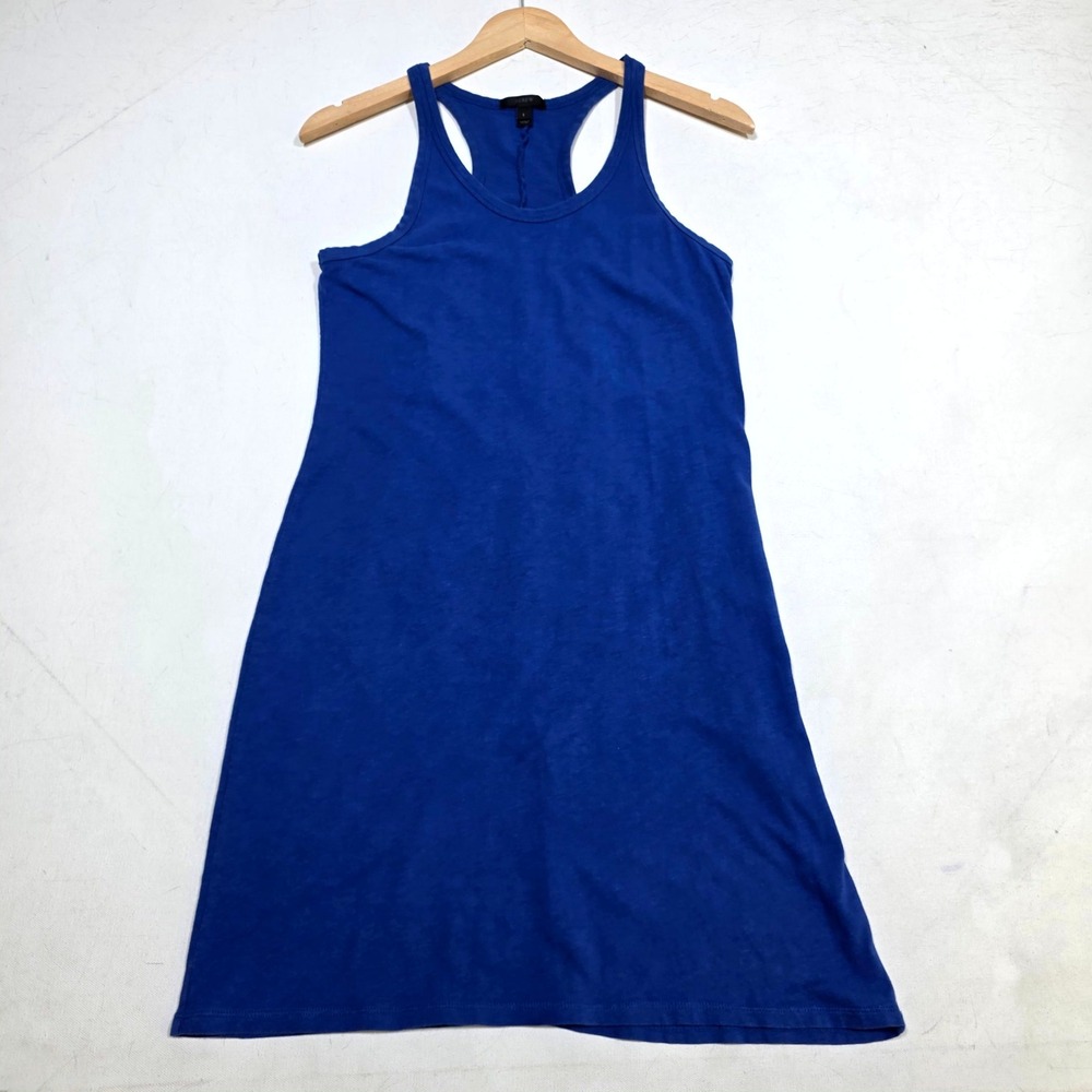 J.Crew Tank Dress Womens S Blue Racerback A-Line Jersey Knit Casual Summer Mini